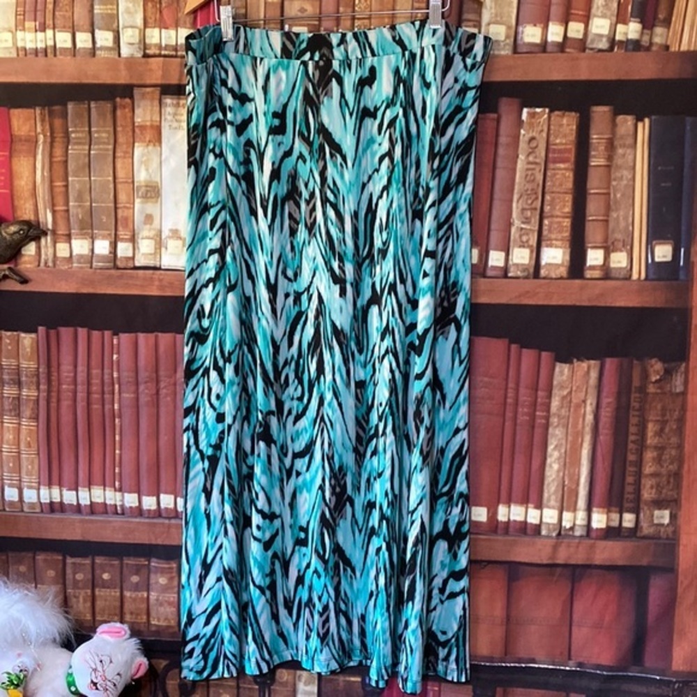 Jasper aqua‎ print skirt 1X